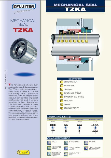 tzka mechanical seal - FLUITEN-VIKOV, s. r. o.