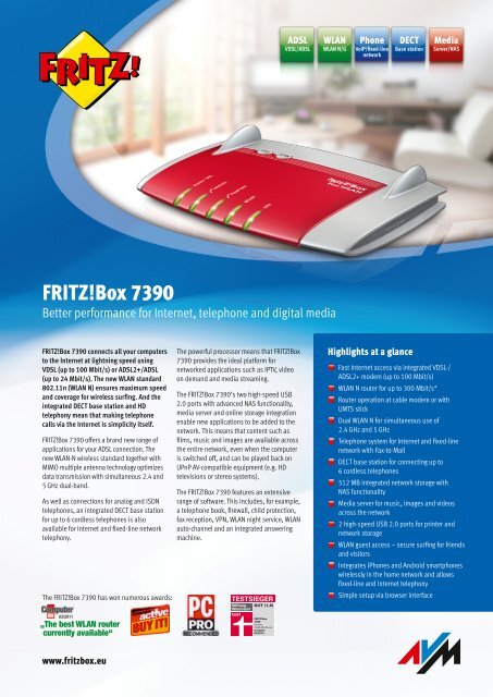 Data sheet FRITZ!Box 7390