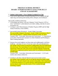 2012-13 Board / Superintendent End of Year Report - Freeman ...
