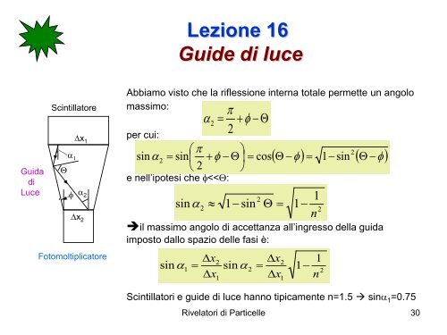 Lezione 16 Scintillatori - Fisica