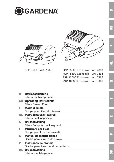 Gebrauchsanweisung - Gardena-ersatzteile.ch