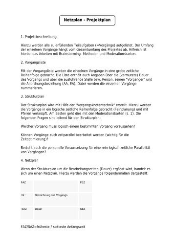 Netzplan - Projektplan - GanzTag in NRW