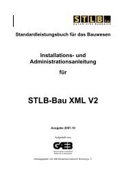und Administrationsanleitung für STLB-Bau XML V2 - beim Gaeb