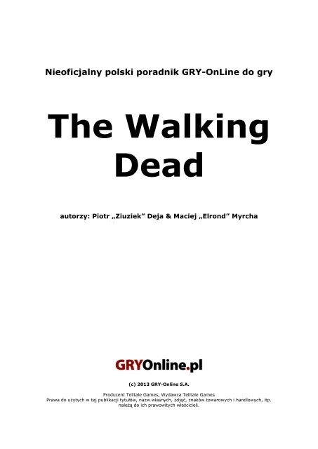 Poradnik GRY-OnLine do gry The Walking Dead - Gandalf