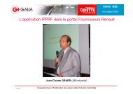 L'application IPPRF dans le portail Fournisseurs Renault - GALIA