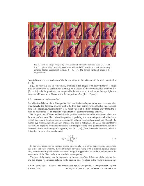 Stripe and ring artifact removal with combined wavelet — Fourier ...