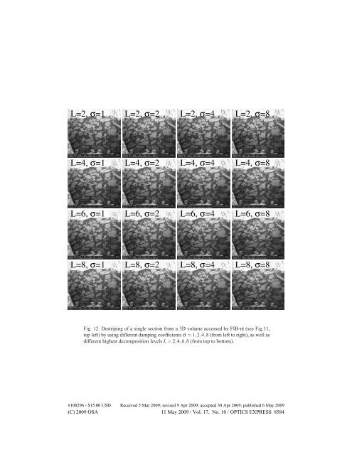 Stripe and ring artifact removal with combined wavelet — Fourier ...