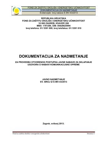 dokumentacija za nadmetanje - Fond za zaštitu okoliša i energetsku ...