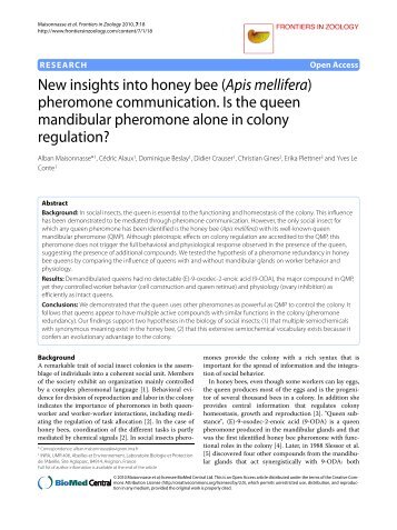 New insights into honey bee (Apis mellifera) - Frontiers in Zoology