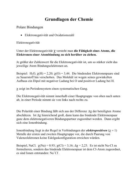 Grundlagen Der Chemie