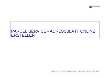 parcel service - adressblatt online erstellen - Galexis.com