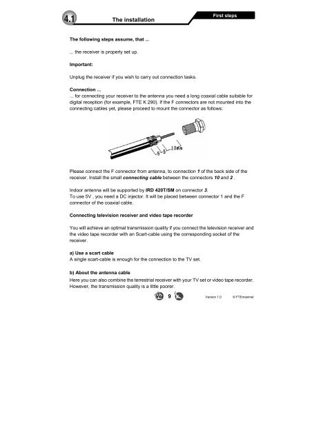 DVB-T Receiver IRD 410T - FTE Maximal