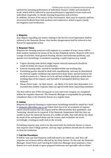 Student Accommodation Handbook - Fitzwilliam College - University ...