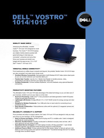 DELLTM VOSTROTM DELL VOSTRO 1014/1015 - Flora Limited