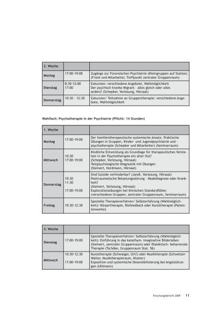 Forschung und Lehre Jahresbericht 2009 - ZfP Südwürttemberg