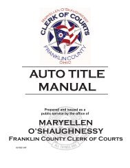 Auto Title Manual Franklin County Ohio