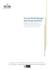 Five Star Wealth Manager Award Usage Guidelines