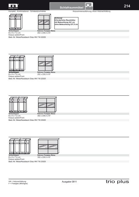 Arte M Trio Plus-Typenplan als PDF-Download