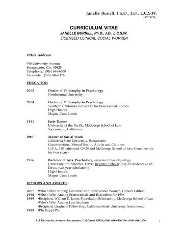 curriculum vitae american college of forensic psychology