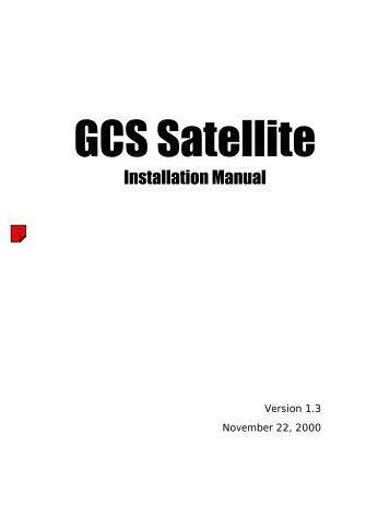 GCS Satellite Hardware Manual - Galaxy Control Systems