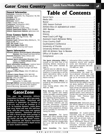 Quick Notes / Media Guide - GatorZone.com