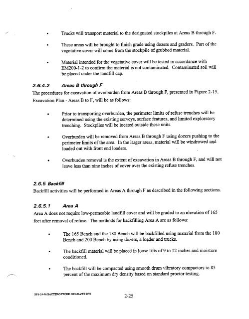 REMEDIAL ACTION WORK PLAN OPERABLE UNIT 2, LANDFILL ...