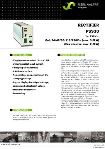 RECTIFIER PSS30 - FIRSTPOWER