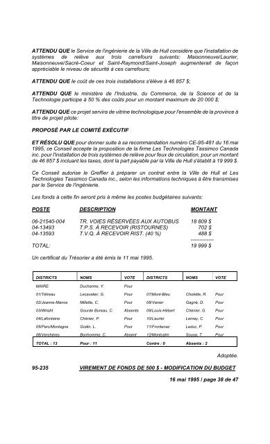17 janvier 1995 / page 1 de 14 N U M É R O   1 ... - Ville de Gatineau