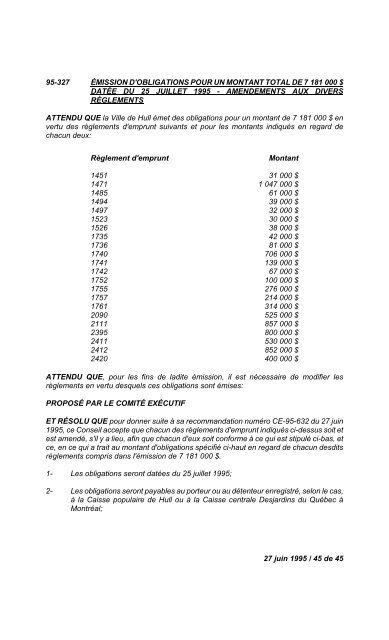 17 janvier 1995 / page 1 de 14 N U M É R O   1 ... - Ville de Gatineau