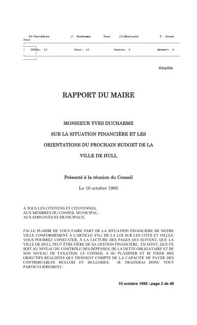 17 janvier 1995 / page 1 de 14 N U M É R O   1 ... - Ville de Gatineau