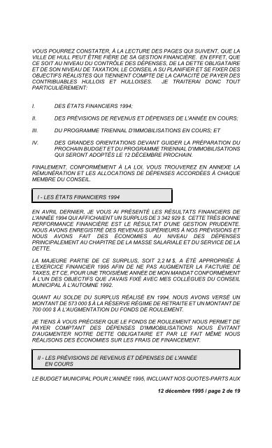 17 janvier 1995 / page 1 de 14 N U M É R O   1 ... - Ville de Gatineau