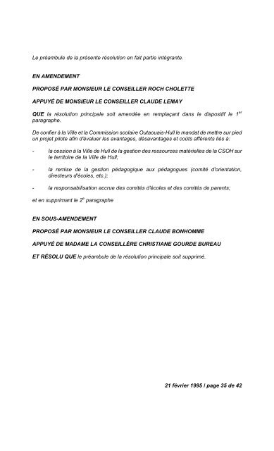 17 janvier 1995 / page 1 de 14 N U M É R O   1 ... - Ville de Gatineau