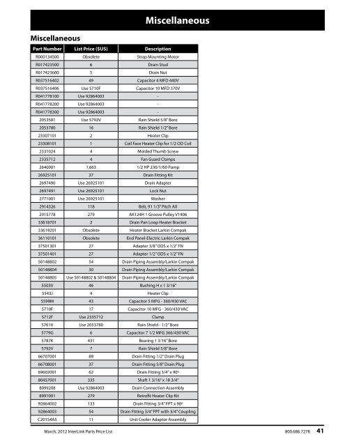 InterLink Parts Price List - Fox Appliance Parts of Macon, Inc.