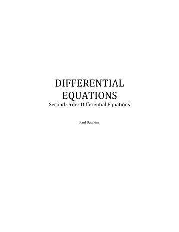 DIFFERENTIAL EQUATIONS