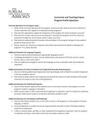 Curriculum and Teaching Project Program Profile Questions