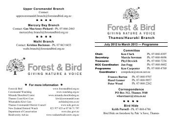 Programme 2012-13 - Forest and Bird