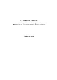 nz school of forestry abstracts of undergraduate dissertations 2006 ...