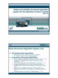 Radar and satellite structured algorithm system for the ... - FLOODsite