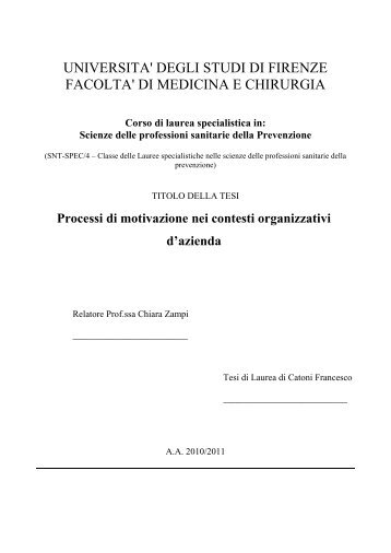 Processi di motivazione nei contesti organizzativi d'azienda