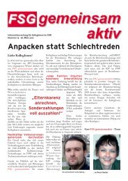 Anpacken statt Schlechtreden - fsg gemeinsam aktiv