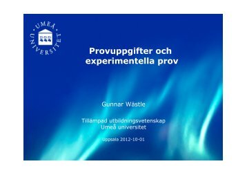 Provuppgifter och experimentella prov [3,7 MB]