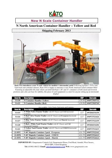 N North American Container Handler – Yellow and Red