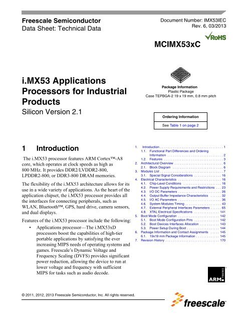 IMX53IEC Data Sheet - Freescale