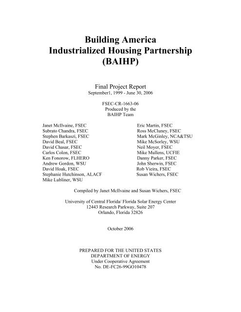 Building America Industrialized Housing Partnership (BAIHP)