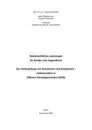 Sozialrechtliche Leistungen für Kinder und ... - GanzTag in NRW