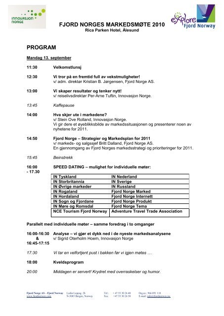 Se program i PDF-versjon - Fjord Norway