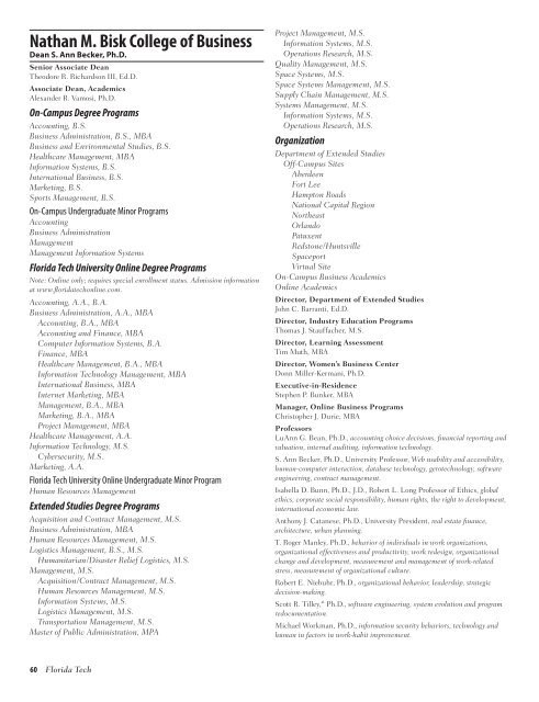 2012–2013 UNIVERSITY CATALOG - Florida Institute of Technology