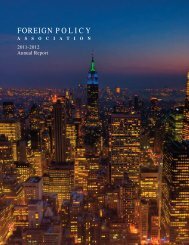 2011-2012 Annual Report - Foreign Policy Association