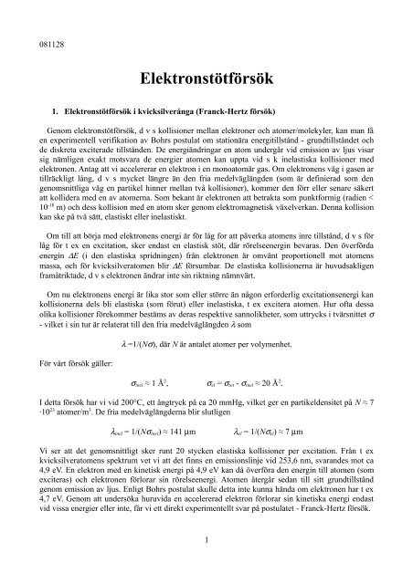 Franck-Hertz experiment