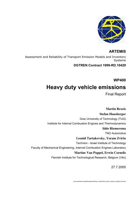 Wp400 Heavy Duty Vehicle Emissions Inrets